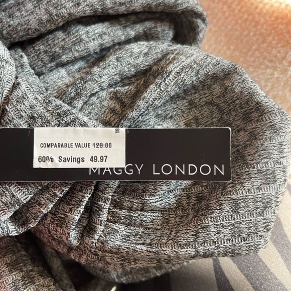 NWT Maggy London Sweater Knit Dress Size 18 (Gray Heather) - Picture 3 of 3